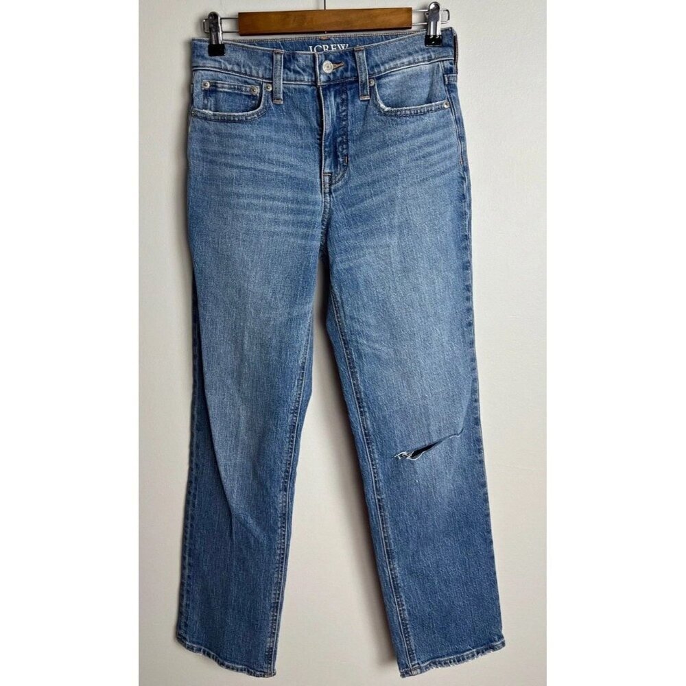 J.Crew 90s Classic Straight Jeans Size 24 Distressed Blue Denim BP483 Women’s
